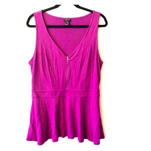 {Torrid} Fuchsia Peplum Top with Zipper